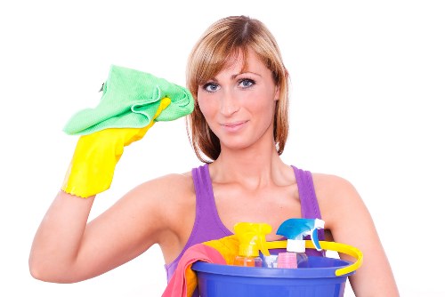 Professional cleaner in Hampstead cleaning a stylish living room