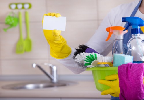 Professional Hampstead cleaner preparing a home cleaning service