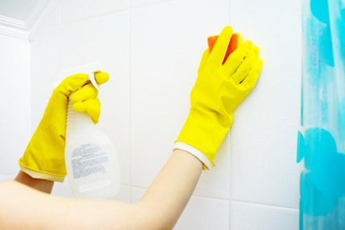 Deep cleaning a Hampstead home bathroom with attention to detail